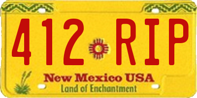 NM license plate 412RIP