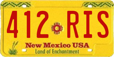 NM license plate 412RIS