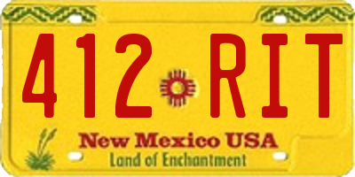 NM license plate 412RIT