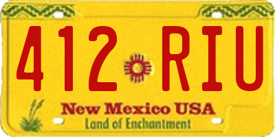 NM license plate 412RIU