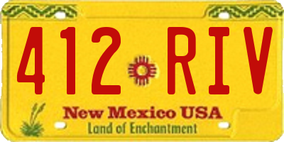 NM license plate 412RIV