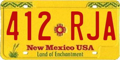 NM license plate 412RJA