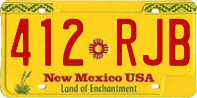 NM license plate 412RJB