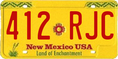 NM license plate 412RJC