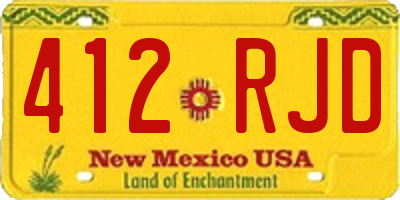 NM license plate 412RJD