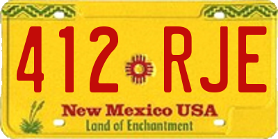 NM license plate 412RJE