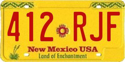 NM license plate 412RJF