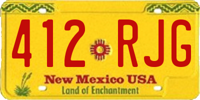 NM license plate 412RJG