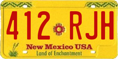 NM license plate 412RJH