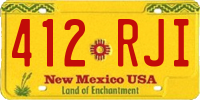 NM license plate 412RJI