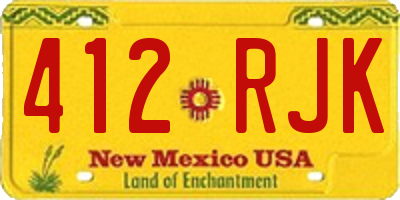 NM license plate 412RJK