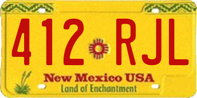 NM license plate 412RJL