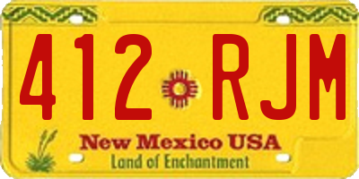 NM license plate 412RJM