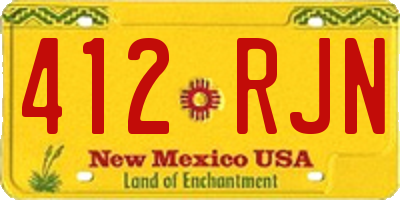 NM license plate 412RJN
