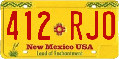 NM license plate 412RJO