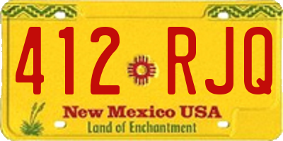NM license plate 412RJQ
