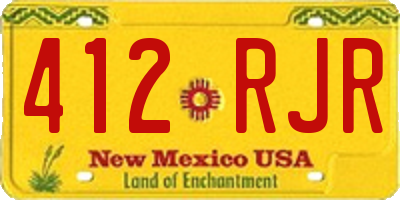 NM license plate 412RJR