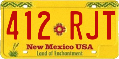 NM license plate 412RJT