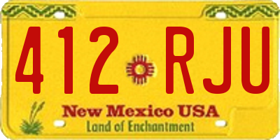 NM license plate 412RJU