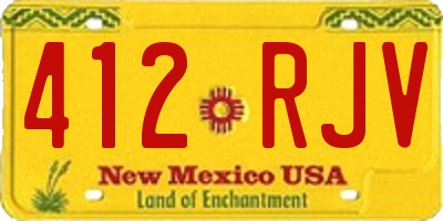 NM license plate 412RJV
