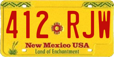 NM license plate 412RJW