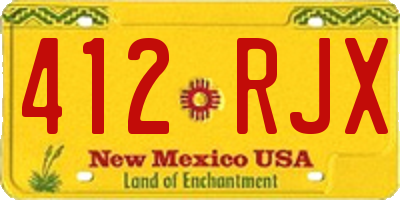NM license plate 412RJX