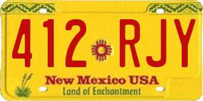NM license plate 412RJY