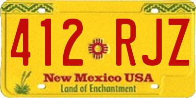 NM license plate 412RJZ