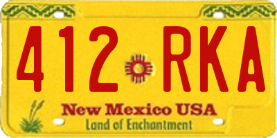 NM license plate 412RKA