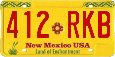 NM license plate 412RKB