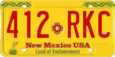 NM license plate 412RKC