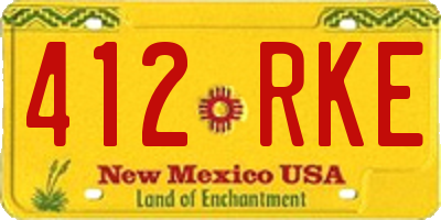 NM license plate 412RKE