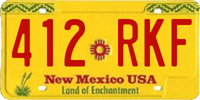 NM license plate 412RKF