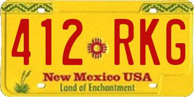NM license plate 412RKG