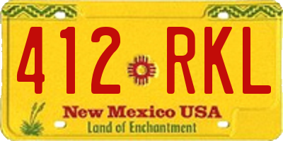 NM license plate 412RKL