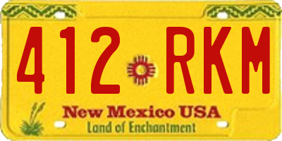 NM license plate 412RKM
