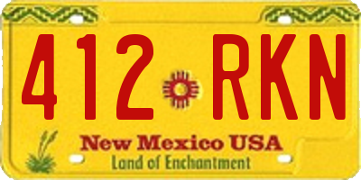 NM license plate 412RKN