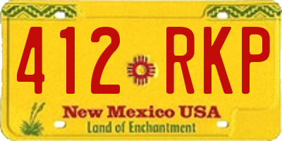 NM license plate 412RKP
