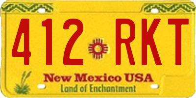 NM license plate 412RKT