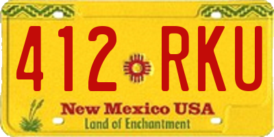 NM license plate 412RKU
