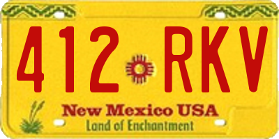 NM license plate 412RKV