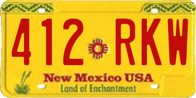 NM license plate 412RKW
