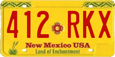 NM license plate 412RKX