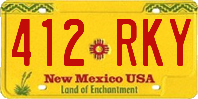 NM license plate 412RKY