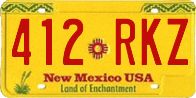 NM license plate 412RKZ