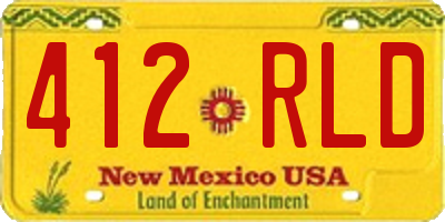 NM license plate 412RLD