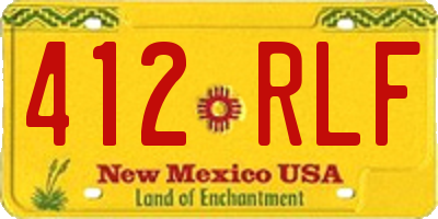 NM license plate 412RLF