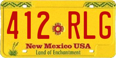 NM license plate 412RLG