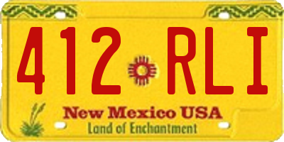 NM license plate 412RLI