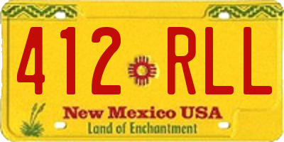 NM license plate 412RLL